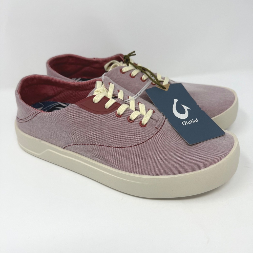 OluKai Tradewind‎ Mens 9 Red Lava Textile Low Top Sneakers 10533-7U7U NEW